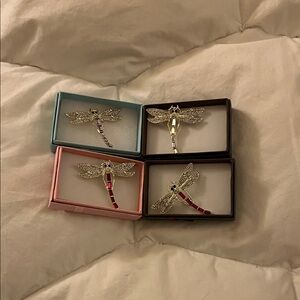 Elegant Dragonfly Brooch Set